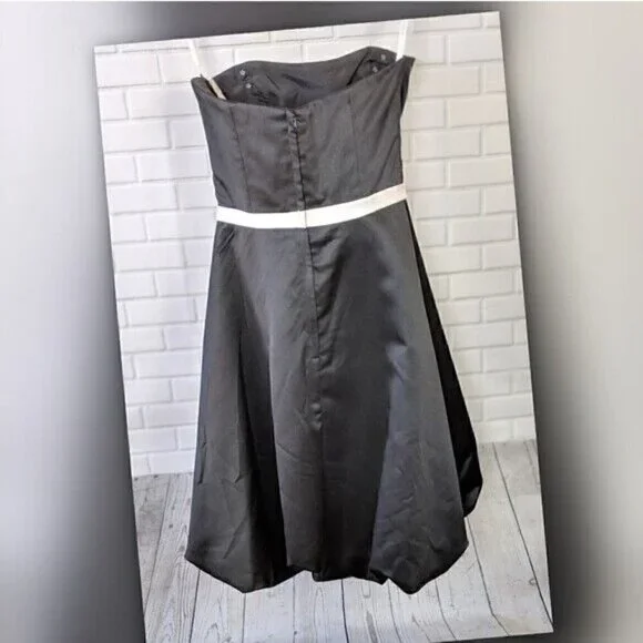 Alexia II black and white strapless Knee Length Formal dress Women's 10 - Picture 3 of 4